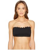 Kate Spade New York - Core Solids #79 Scalloped Bandeau Bikini Top W/ Removable Push-up Pads Straps