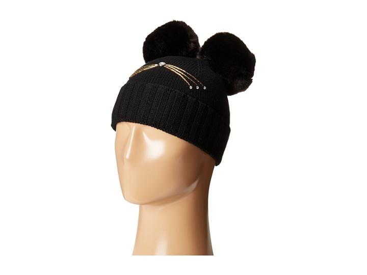 Kate Spade New York - Cat Beanie With Faux Fur Pom