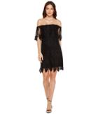 Adrianna Papell - Victoriana Palm Lace Off The Shoulder Shift Dress