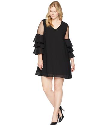 Kari Lyn - Plus Size Laurel Ruffle Sleeve Dress