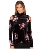 Ivanka Trump - Long Sleeve Velvet Cold Shoulder Top