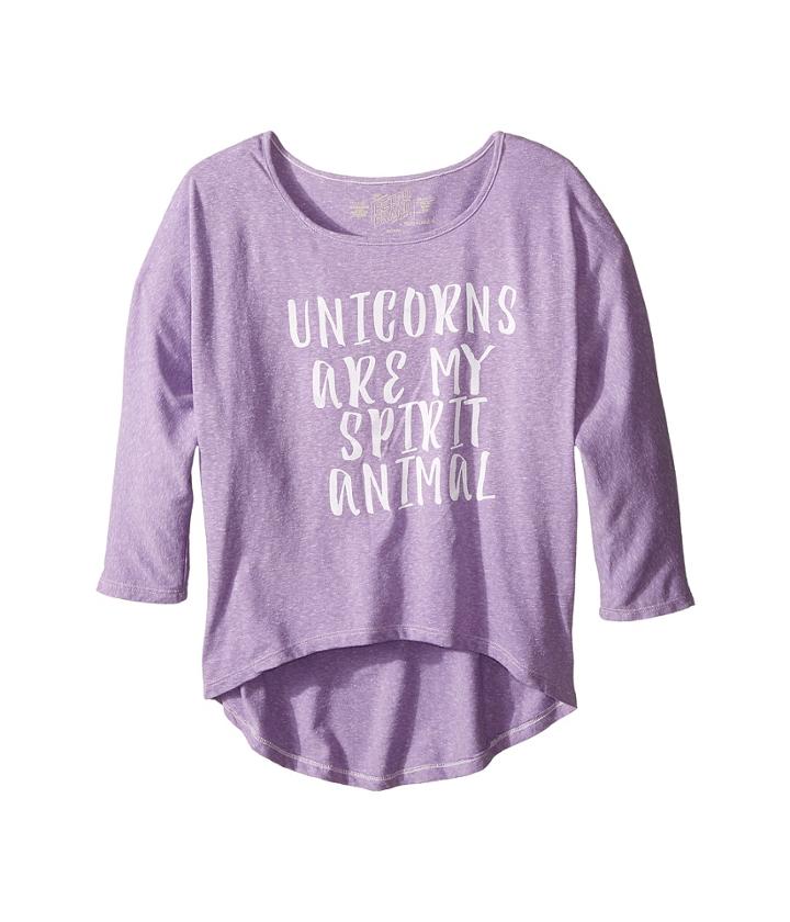 The Original Retro Brand Kids - Unicorns Are My Spirit Animal 3/4 Dolman Tee