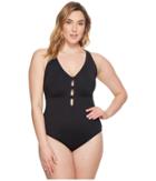 Lauren Ralph Lauren - Plus Size Beach Shaping Plunge One-piece