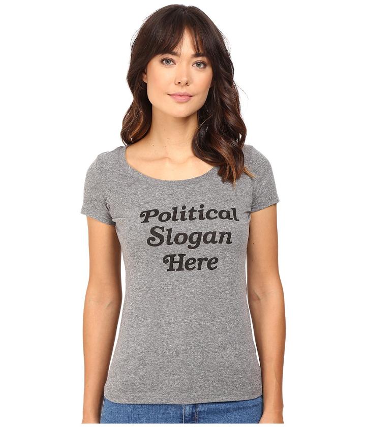 Rachel Antonoff - Political Slogan Here Scoop Neck Tee