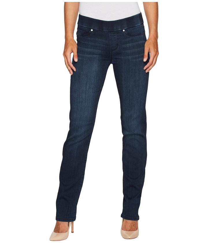 Liverpool - Jillian Straight Pull-on Jeans In Silky Soft Stretch Denim In Estrella Medium Dark