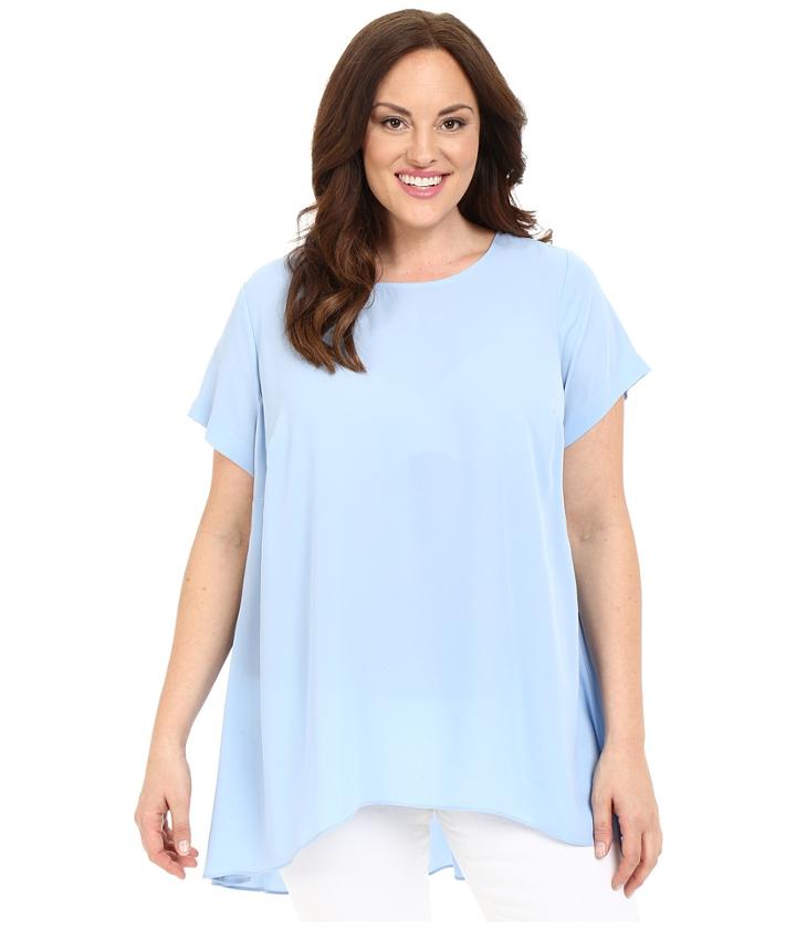 Vince Camuto Specialty Size - Plus Size Short Sleeve High-low Hem Blouse