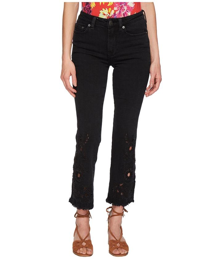 Free People - Cutwork Cigarette Jeans - Black
