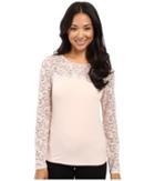 Calvin Klein - Long Sleeve Top With Lace Yoke And Sleeve