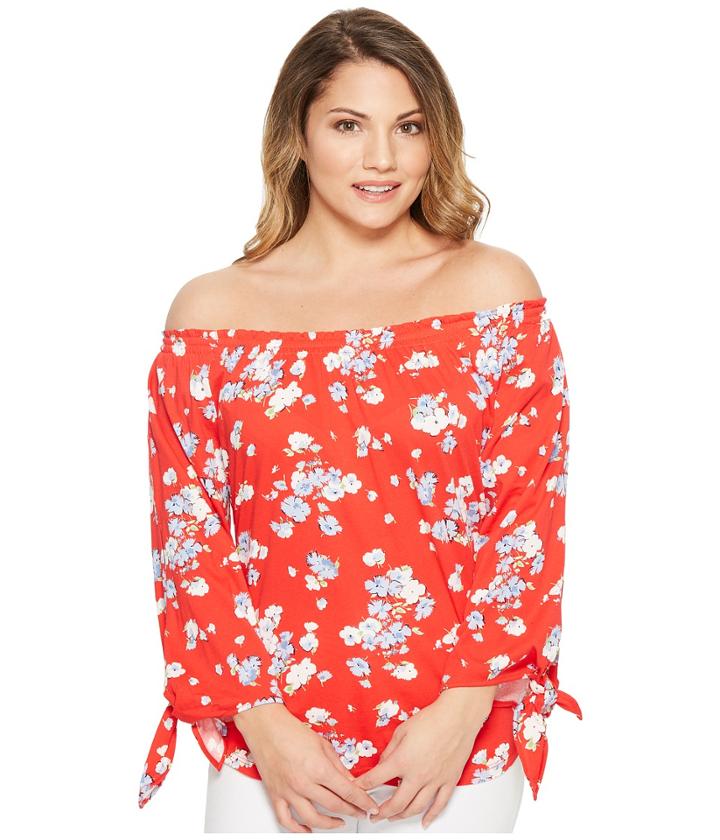 Lauren Ralph Lauren - Petite Floral Jersey Off The Shoulder Top