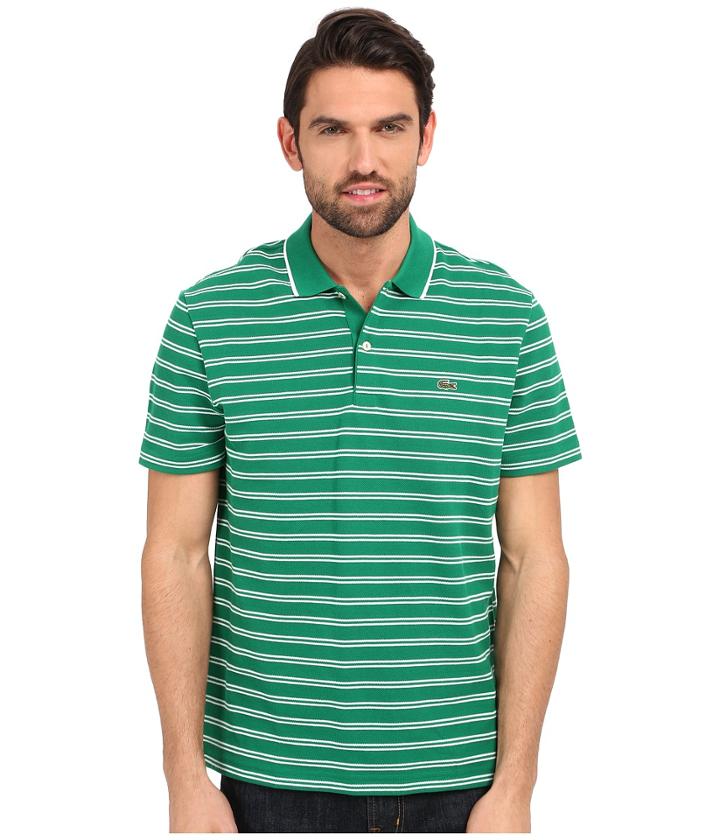 Lacoste - Short Sleeve Pique/jersey Stripe Polo