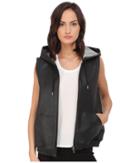 The Kooples - Fancy Leather Hoodie Sweat