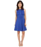 Calvin Klein - Textured Flare Dress W/ Front Zip
