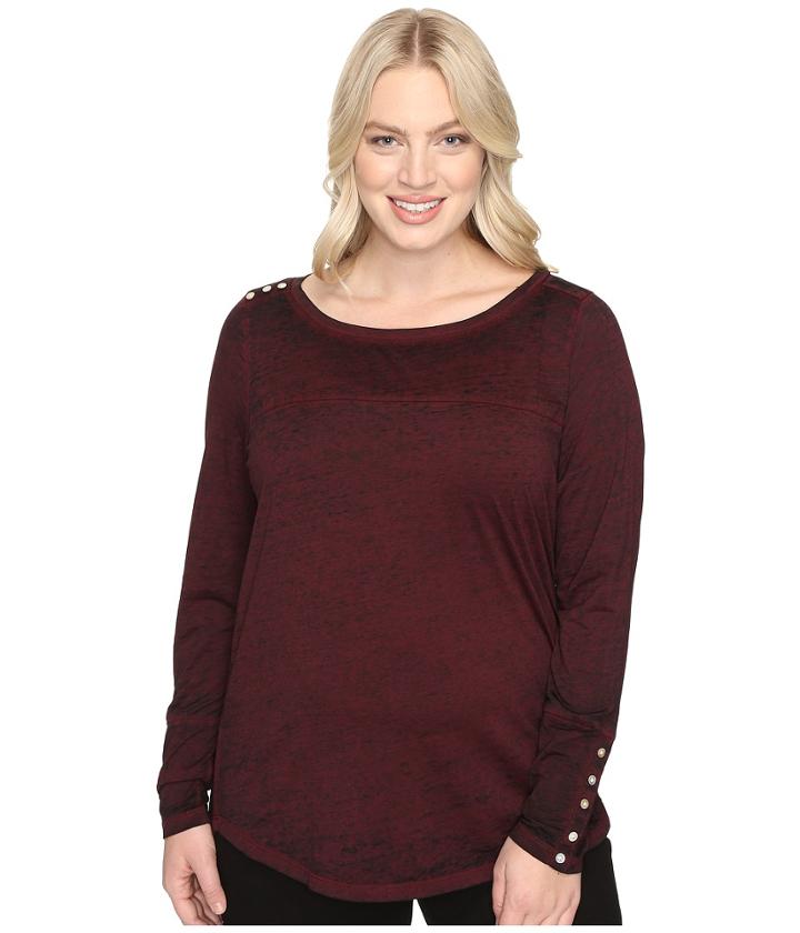 Jag Jeans Plus Size - Plus Size Meghan Burnout Jersey Tee