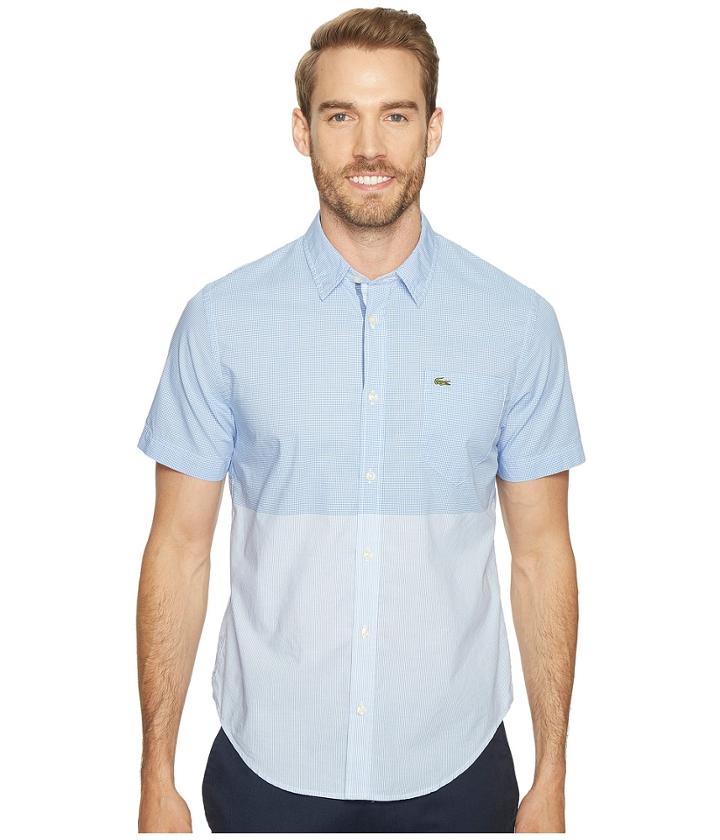Lacoste - Short Sleeve Engineered Stripe Poplin Slim Fit