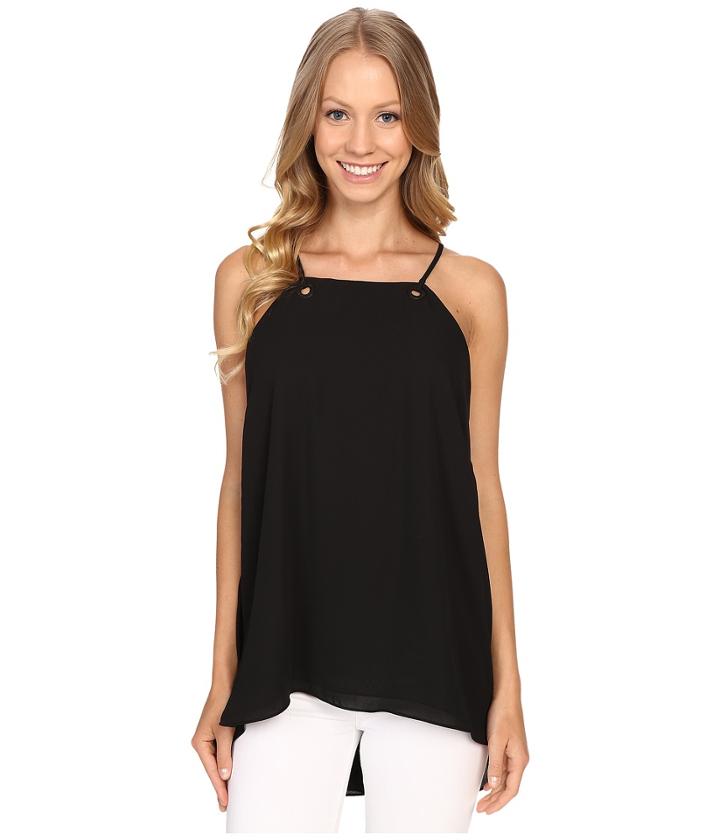 Vince Camuto - High-low Hem Tank Top W/ Grommet Detail