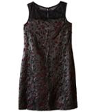 Us Angels - Pleather Lace Sleeveless Illusion A-line Dress