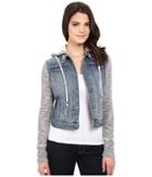 Stetson - Stretch Denim Hood Jacket W/ Knit Sleeves