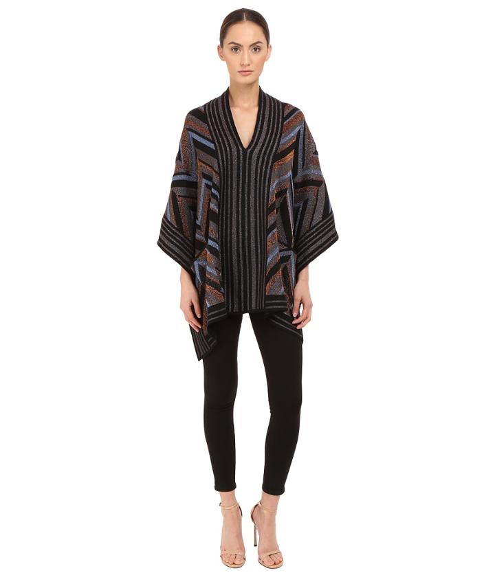 Just Cavalli - Lurex Knit Chevron Poncho