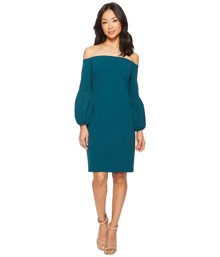 Vince Camuto - Off Shoulder Bubble Sleeve Crepe Ponte Dress