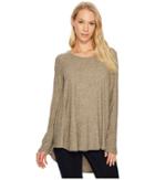 Nally &amp; Millie - Brushed Rib Pleat Back Long Sleeve Tunic