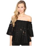 Jack By Bb Dakota - Oregano Floral Eyelet Off Shoulder Top With Bra Bandeau Removable Straps