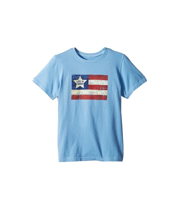 Life Is Good Kids - Vintage American Flag Crusher Tee