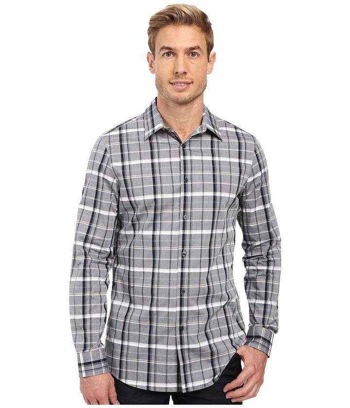Perry Ellis - Slim Shaded Plaid Shirt