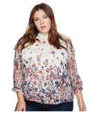 Lucky Brand - Plus Size Floral Mixed Print Top