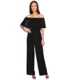 Donna Morgan - Chiffon Jumpsuit With Elastic Ruffle Neckline