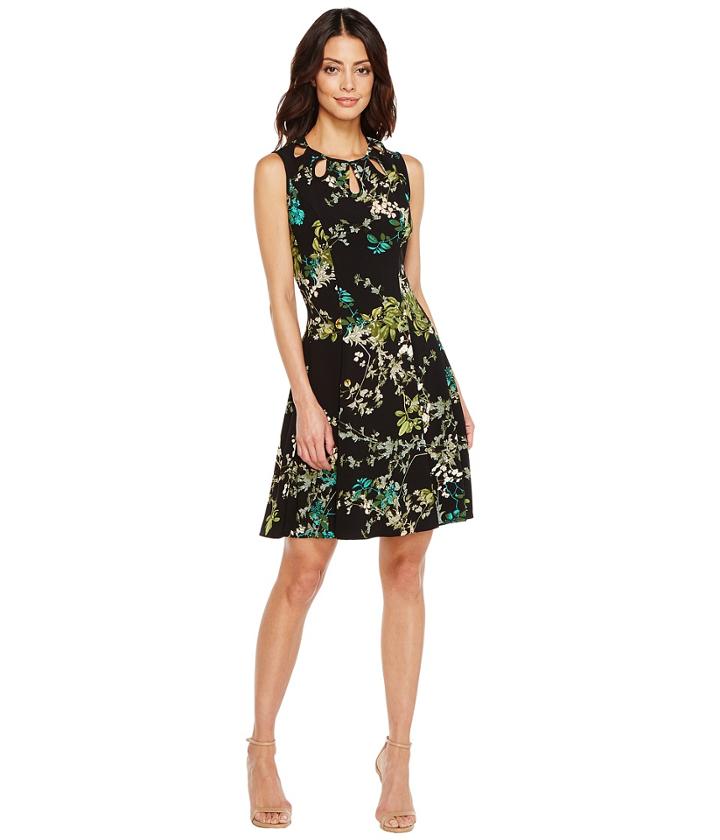 Christin Michaels - Lillian Sleeveless Dress With Neckline Detail