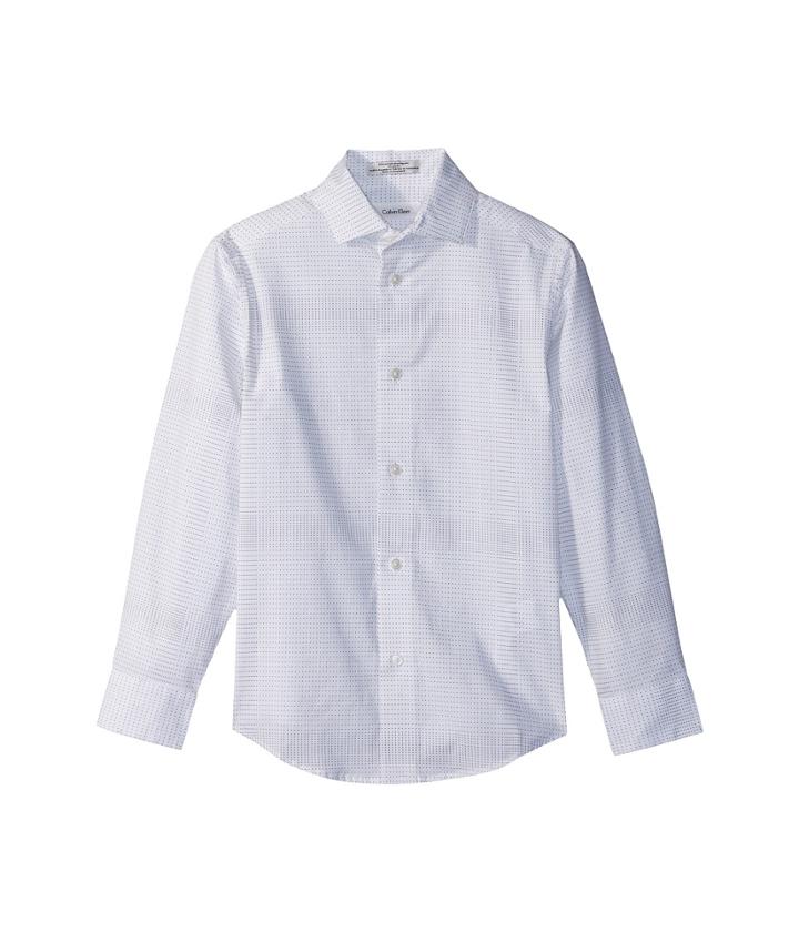 Calvin Klein Kids - Dot Plaid Print Long Sleeve Shirt