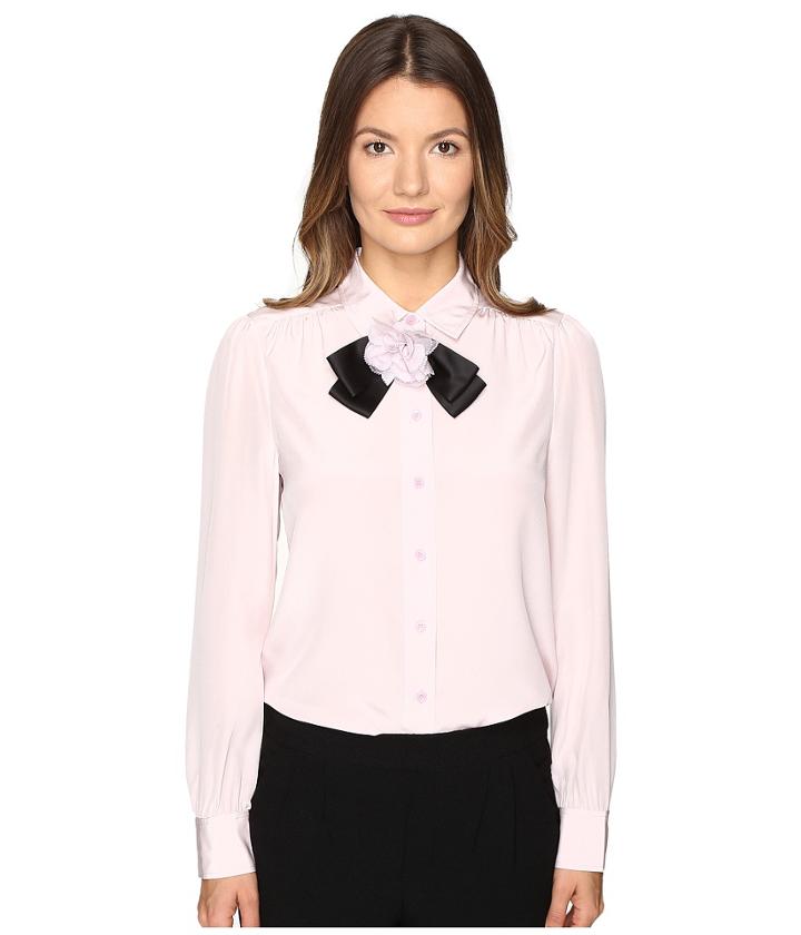 Kate Spade New York - Rosette Bow Silk Shirt