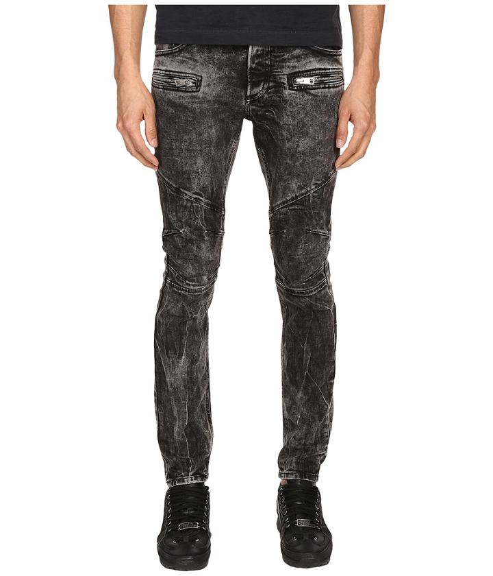 Just Cavalli - Stripped Effect Moto Jeans