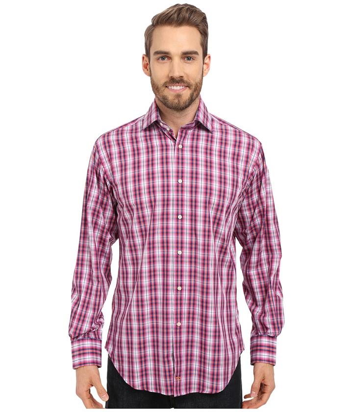 Thomas Dean &amp; Co. - Long Sleeve Woven Poplin Plaid