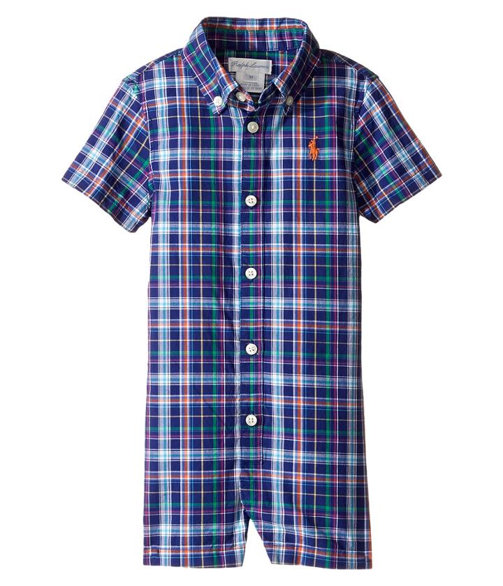 Ralph Lauren Baby - Yarn-dyed Oxford Plaid Shortalls