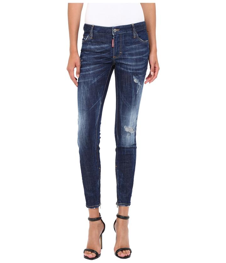 Dsquared2 - Flat Wash Medium Waist Skinny Jeans In Blue