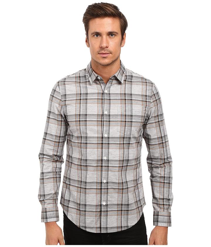 Original Penguin - Long Sleeve Heathered Plaid