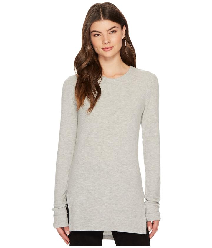 Heather - Brushed Hacci Long Sleeve Scoop Neck Top