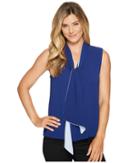 Vince Camuto - Sleeveless Tie Neck Color Blocked Blouse