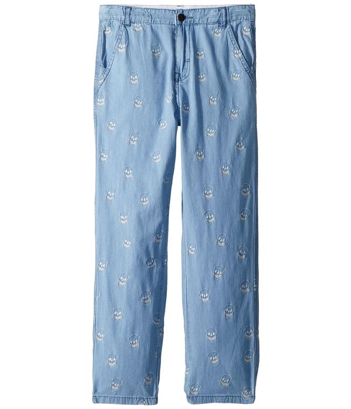 Stella Mccartney Kids - Leonard Chambray Pants W/ Skulls