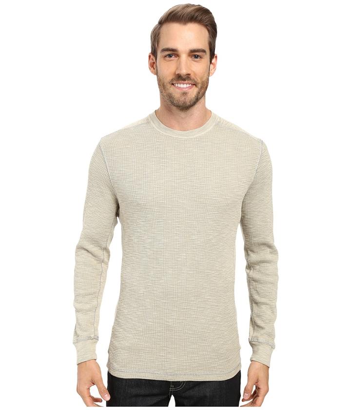 True Grit - Softest Slub Waffle Thermal Long Sleeve Side Panel Crew With Contrast Stitch