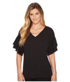 Calvin Klein - Double Ruffle Short Sleeve Top W/ Chain