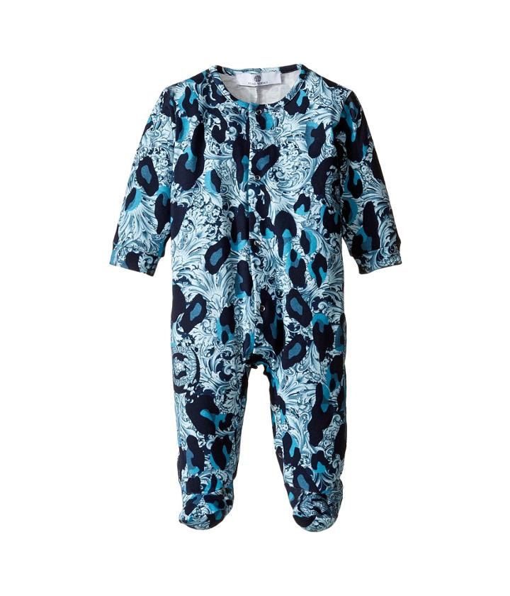 Versace Kids - Long Sleeve Animal Print Footie W/ Snap Front