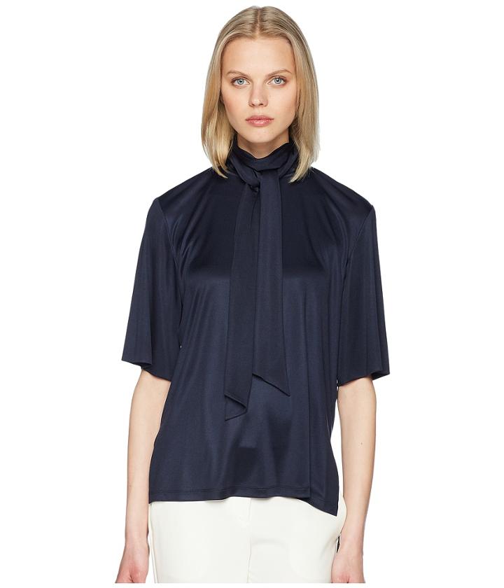 Adam Lippes - Silk Jersey Short Sleeve Blouse W/ Scarf