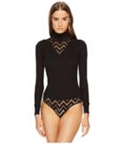 Else - Chevron Cashmere Blend Long Sleeve Bodysuit