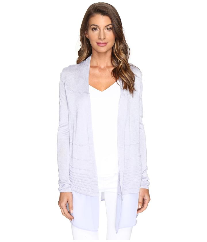 Nic+zoe - Textured Chiffon Trim Cardy
