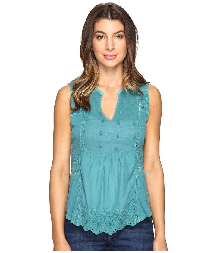 Lucky Brand - Washed Woven Mix Tank Top