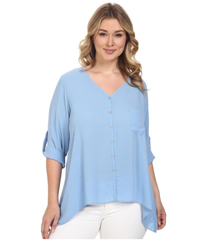 Karen Kane Plus - Plus Size Roll-tab Handkerchief Top