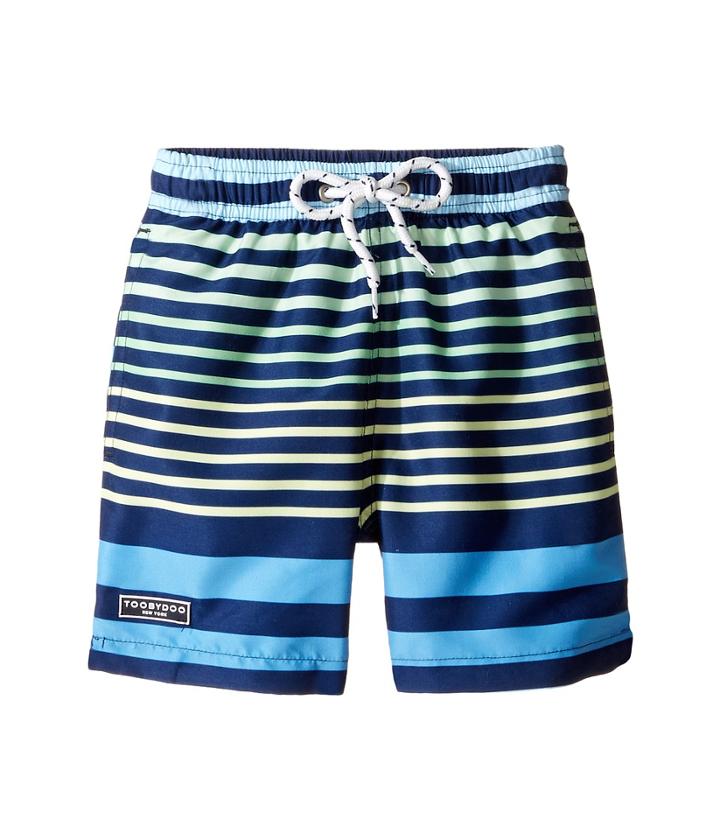 Toobydoo - Multi Stripe Blue Green Yellow Swim Shorts