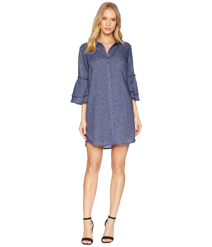 Splendid - Chambray Ruffle Sleeve Shirtdress